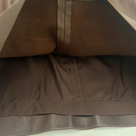 Ralph Lauren PURPLE LABEL Brown Leather Skirt 6 - Picture 9 of 14